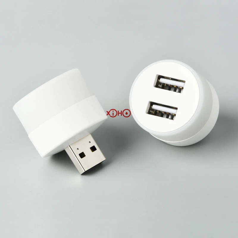 USB Charger Lamp Warm White Light 2 Port USB HUB Charging Adapter Power Supply Dock Mini LED Lighting Bedroom Wall Night Light