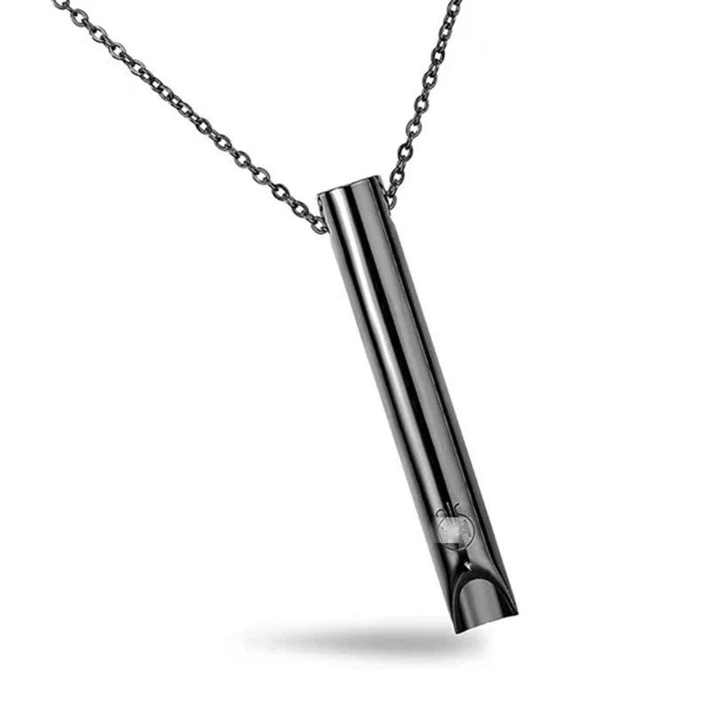 Classic Stainless Steel Mindfulness Breathing Necklace for Women and Men To Relieve Anxiety Pendant for Stress Panic AttacksTool