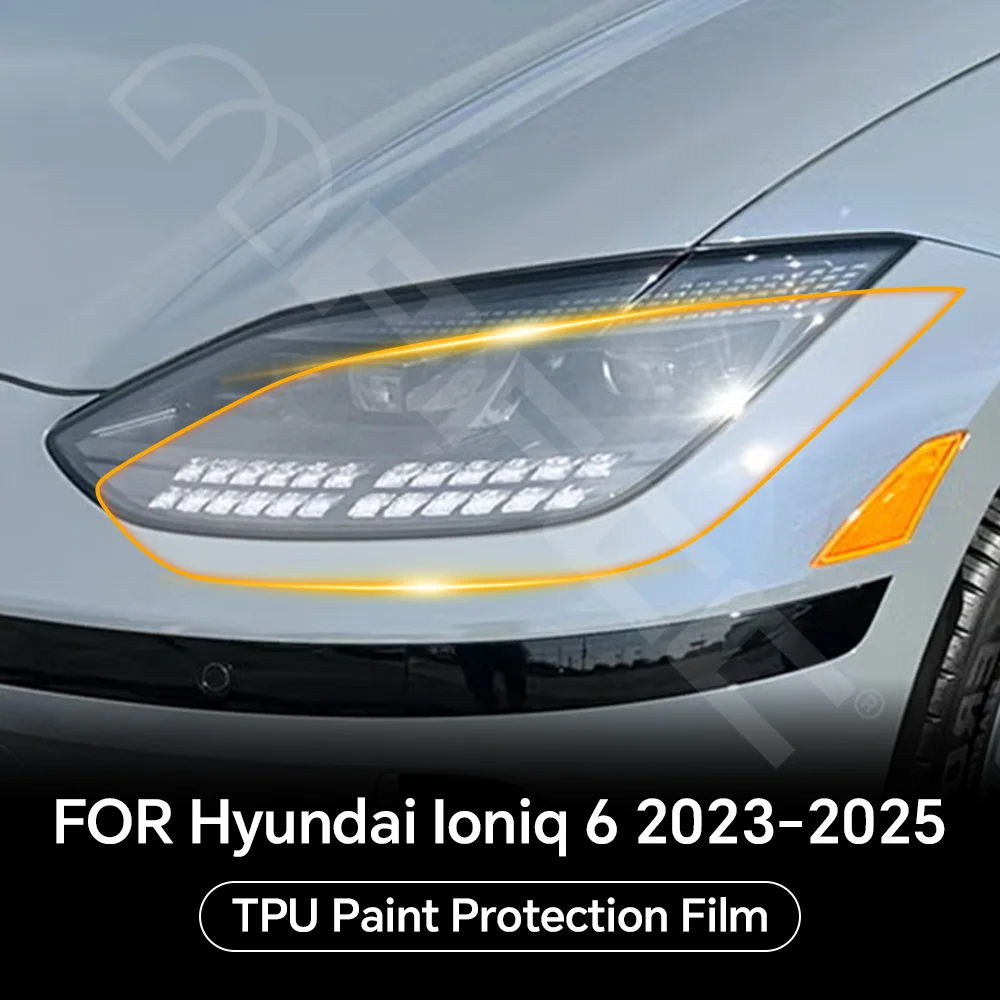 

Car Headlight Rearview B C Pillars TPU Protection Film For Hyundai Ioniq 6 2023-2025 Anti-Scratch Pre-cut Clear PPF Resistant