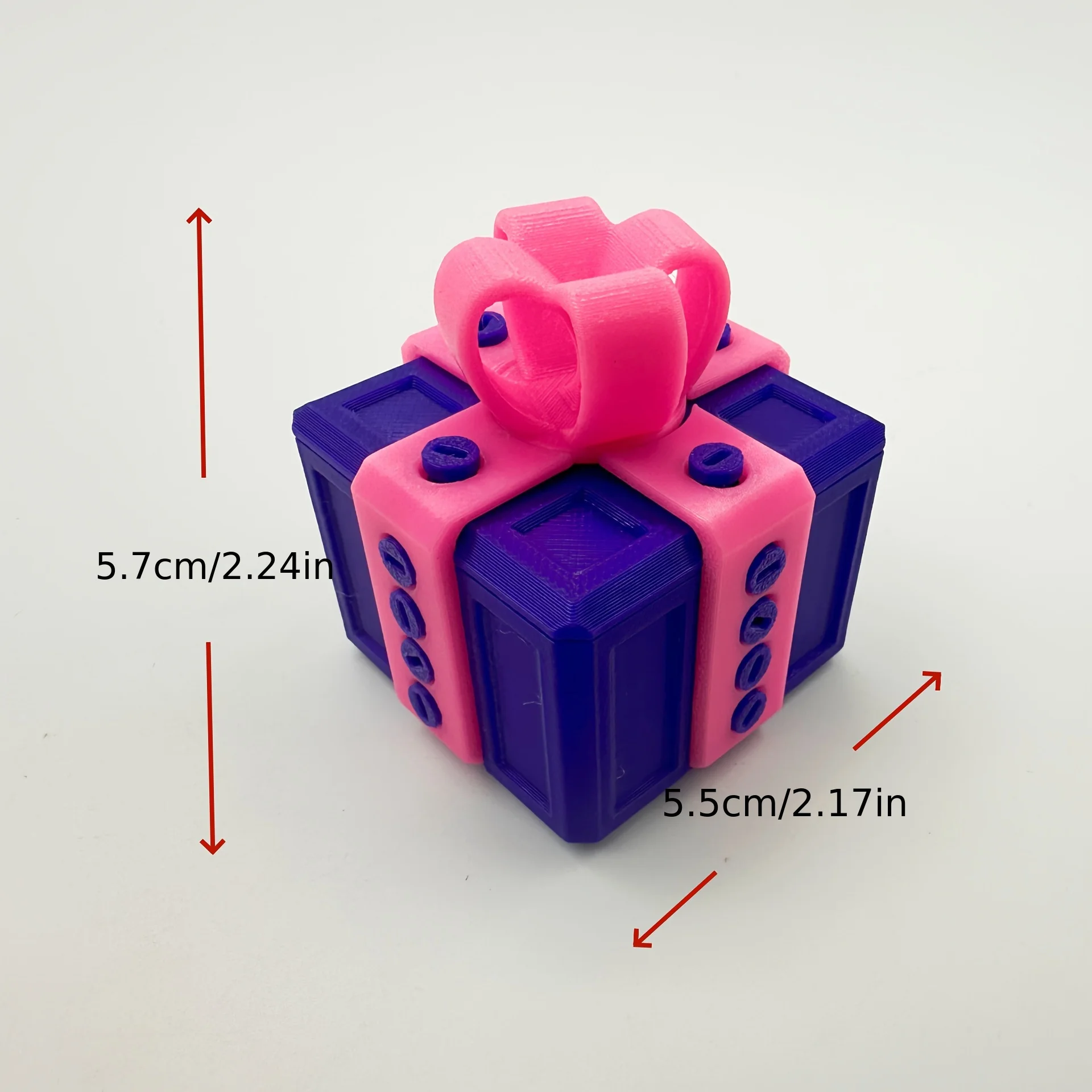 صندوق عيد الميلاد المفاجئ المطبوع ثلاثي الأبعاد مع زينة وحلي لجو عيد الميلاد يمكن التجميل بحرية وتخفيف الضغط