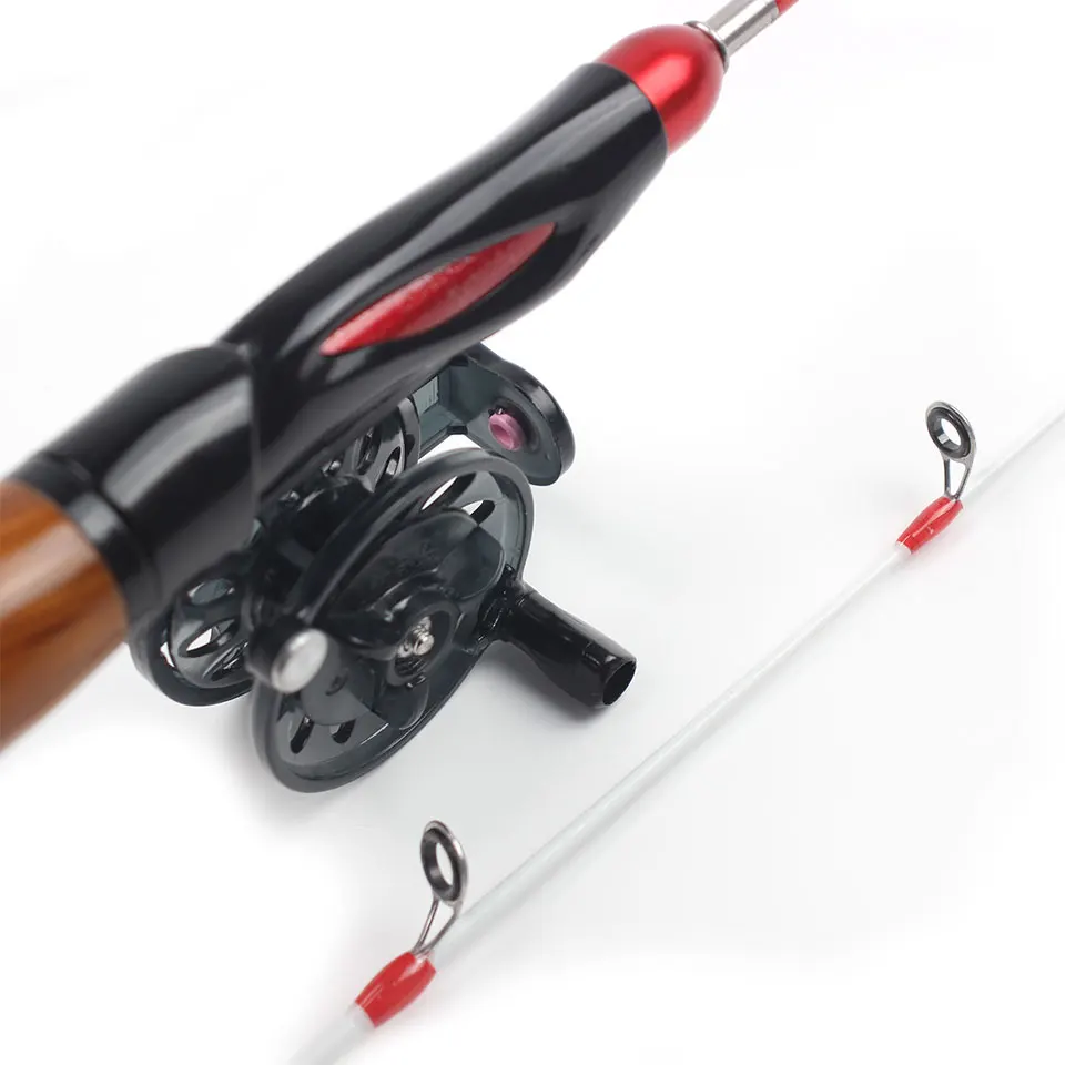 صنارة صيد الجليد المحمولة خفيفة الوزن من ألياف الكربون - عمود صيد خارجي مستجيج لسطح الجليد في الشتاء #6