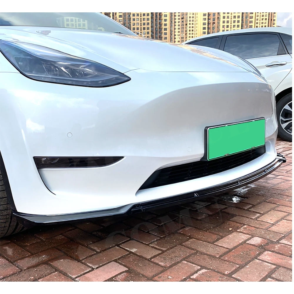 

VACOMUL ABS Carbon Front Lip Spoiler for Tesla Model Y 2020+ Diffuser Splitter Spoiler Protector Car Bumper Chin Guard ABS Gloss