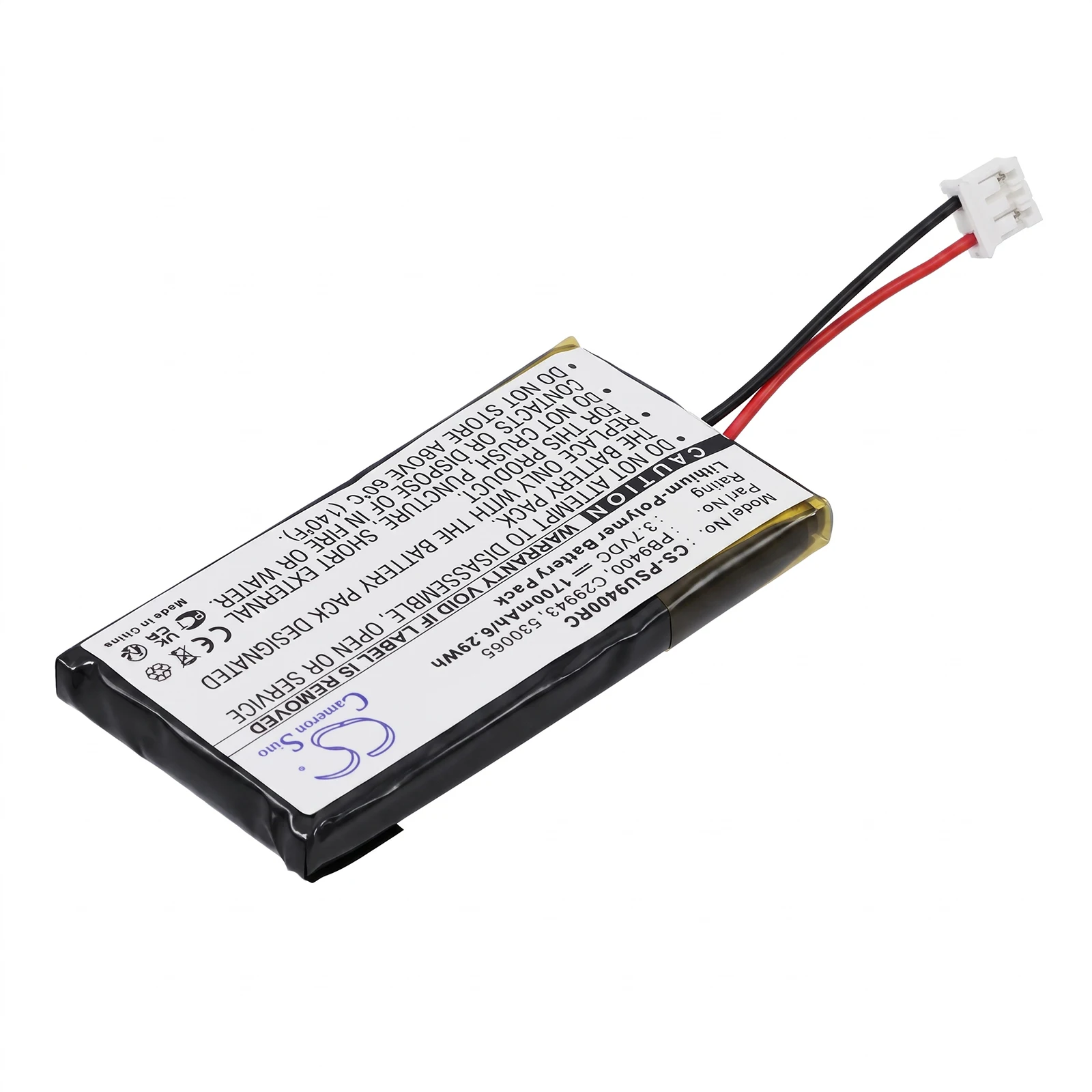 CS Replacement Battery for Philips Pronto TSU-9400,Pronto TSU-9300,Pronto TSU9300,Pronto TSU9400 PN:PB9400,C 1700mAh / 6.29Wh