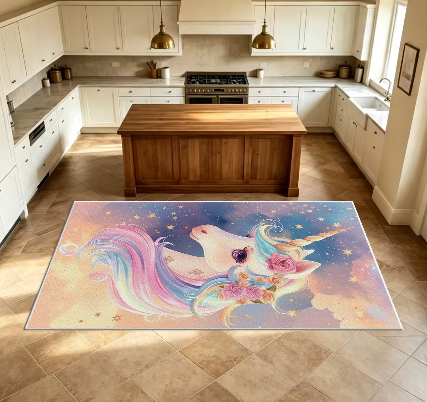 Cute Rainbow Unicorn Area Rug  - огляд і ціна Soft Rug Nursery