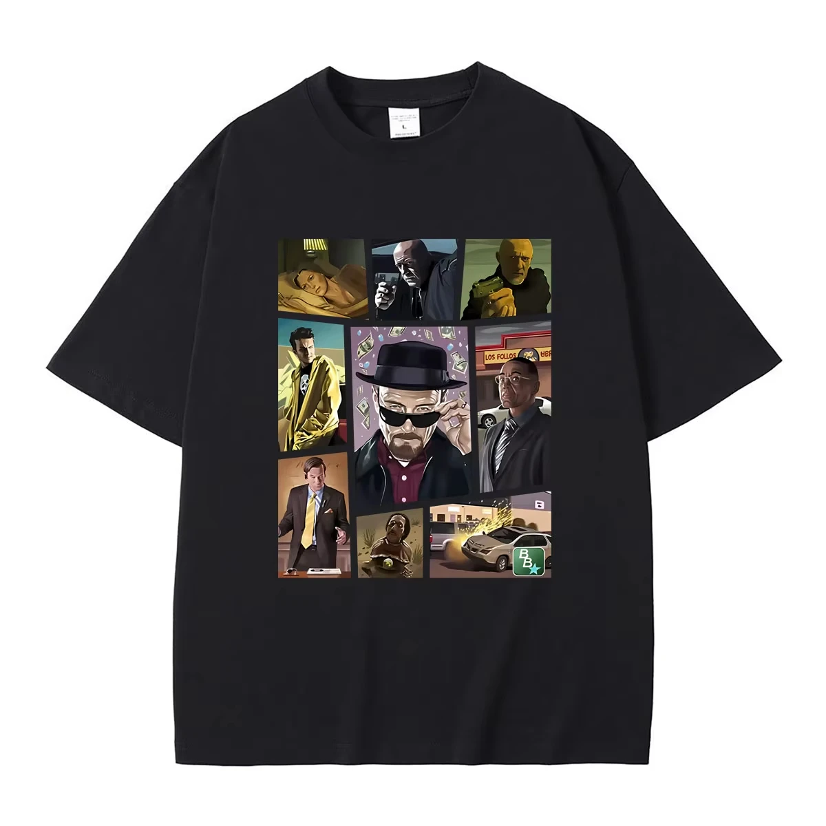 Vintage Breaking Bad TV Series Walter Heisenberg Print Unisex Loose Men's Streetwear Soft Women And Men T-Shirt