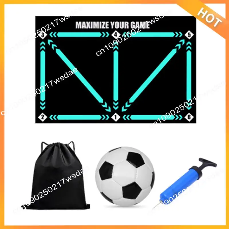 X08A Soccer Training Pad Soccer Footwork Training Pad Set Portable Dribbling Sports Aid Durable Soccer Mat