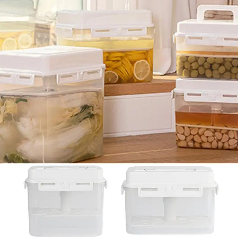 

Home Kitchen Kimchi Containers Airtight Kimchi Box 4/5L Leakproof Pickle Fermentation Container Pickled Vegetable Sealed Jar