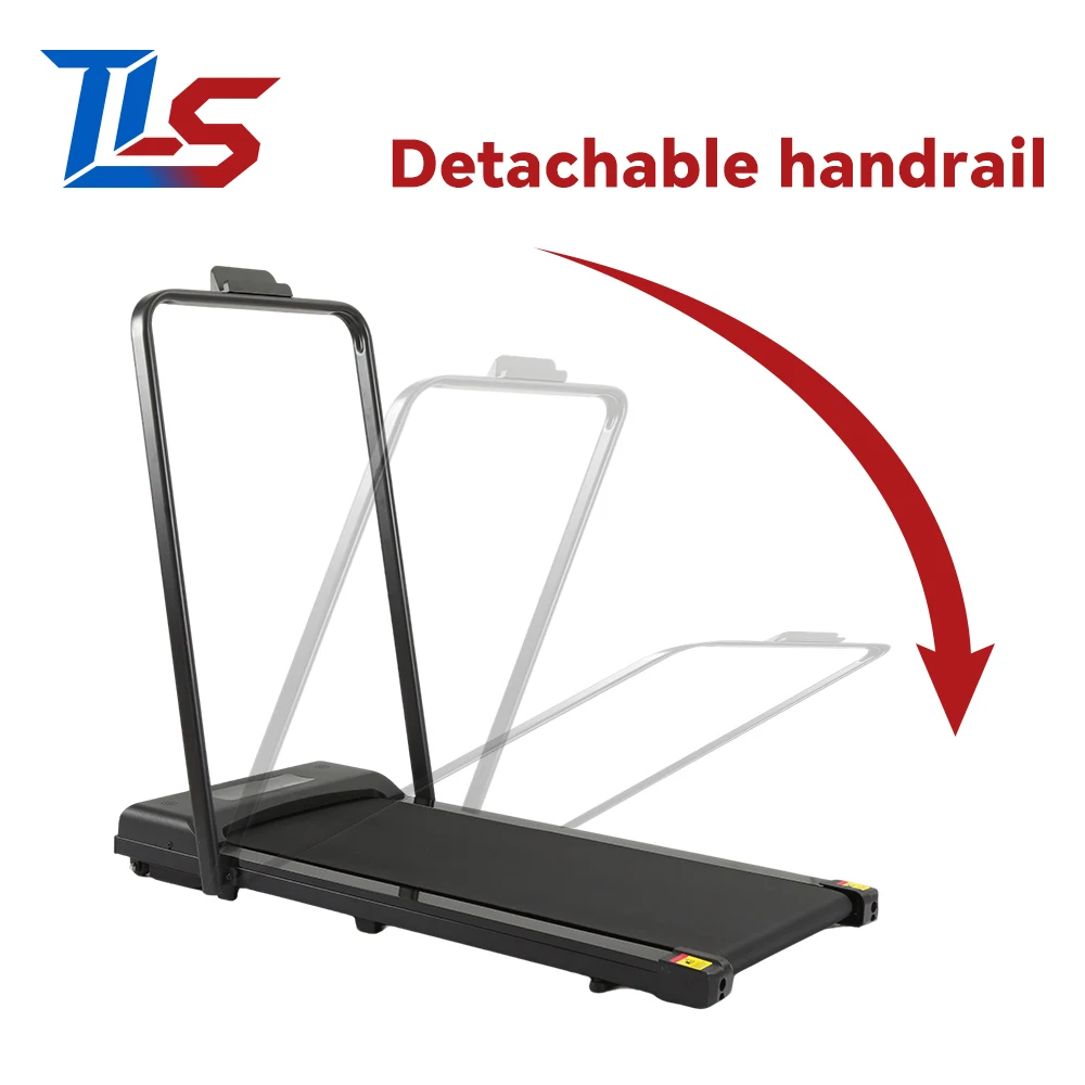 Space Saving Mini Treadmill Foldable Electric Walking Pad With Armrest Fitness Running Machine for Small Apartment Home Use