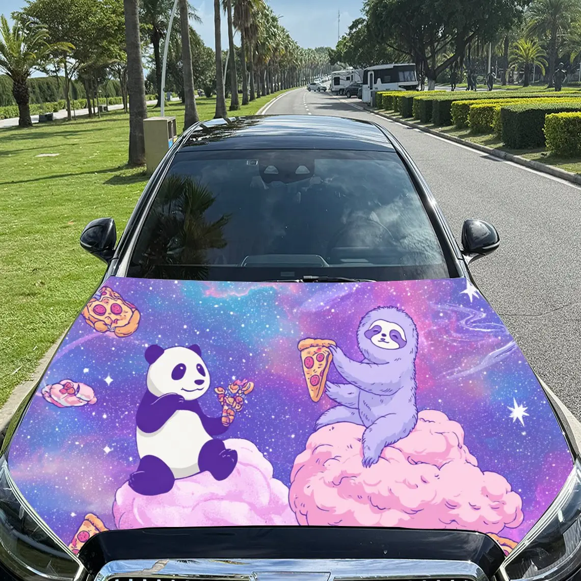 

Magical Panda Car Hood Stickers - Self-Adhesive, Waterproof and Durable Vinyl Wrap, Decorate And Protect Your Car, Fit For All C