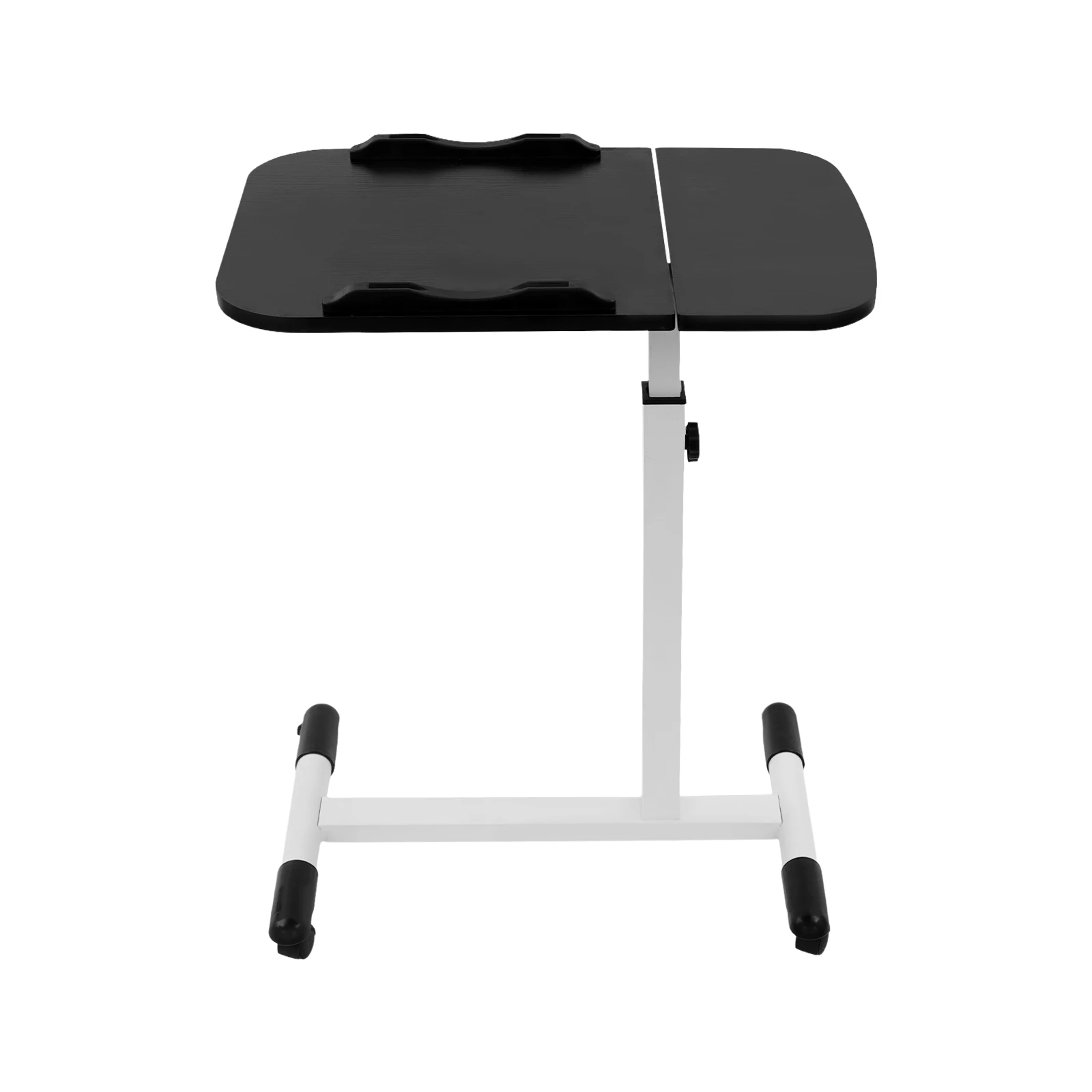 Höhenverstellbarer beweglicher Beistelltisch 65–95 cm, 4 Bremsräder 0–90 ° Falten Sie 15 kg Traglast in Schwarz/Weiß für das Heimbüro – Detail 4