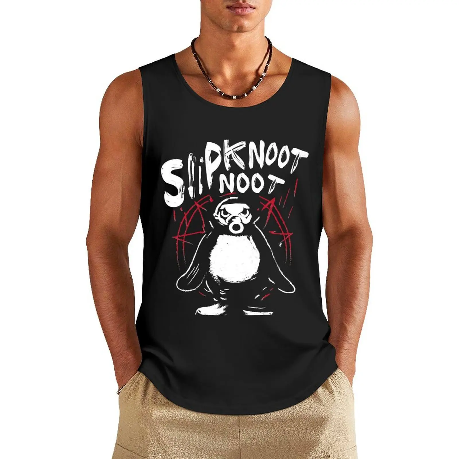 

Slipknoot noot penguin death metal goth hard rock Tank Top Men's t shirt Gym t-shirt man