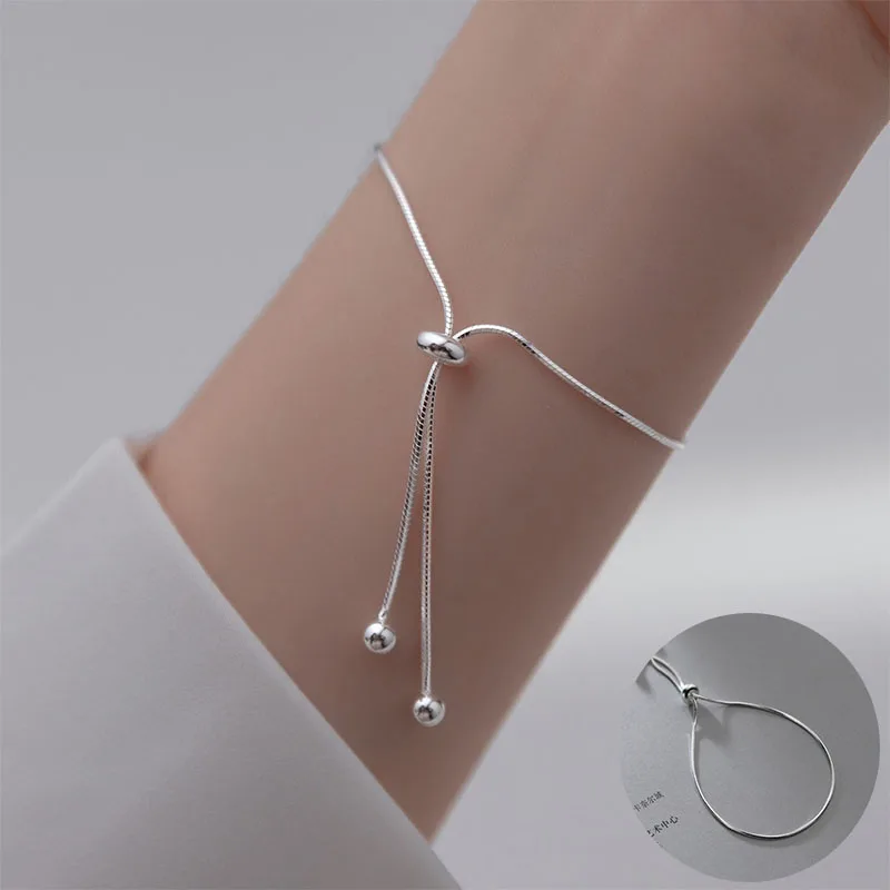 

100% 925 Sterling Silver Geometric Bracelet for Women Girl Simple Smooth Snake Bone Chain Design Jewelry Party Gift Dropshipping