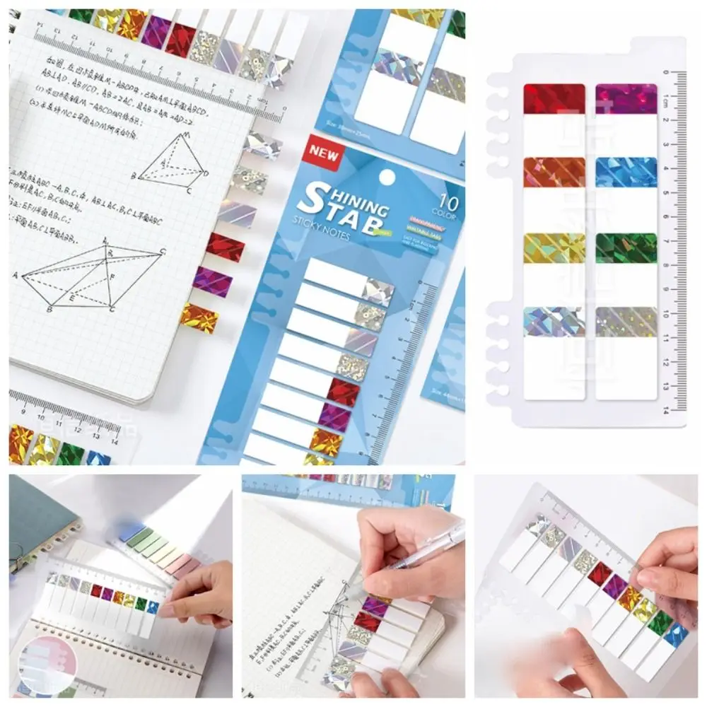 80/200 Sheets Keypoints Marker Index Stickers Reading Labels Bookmark Sticky Notes Aesthetic Laser Index Tabs Office