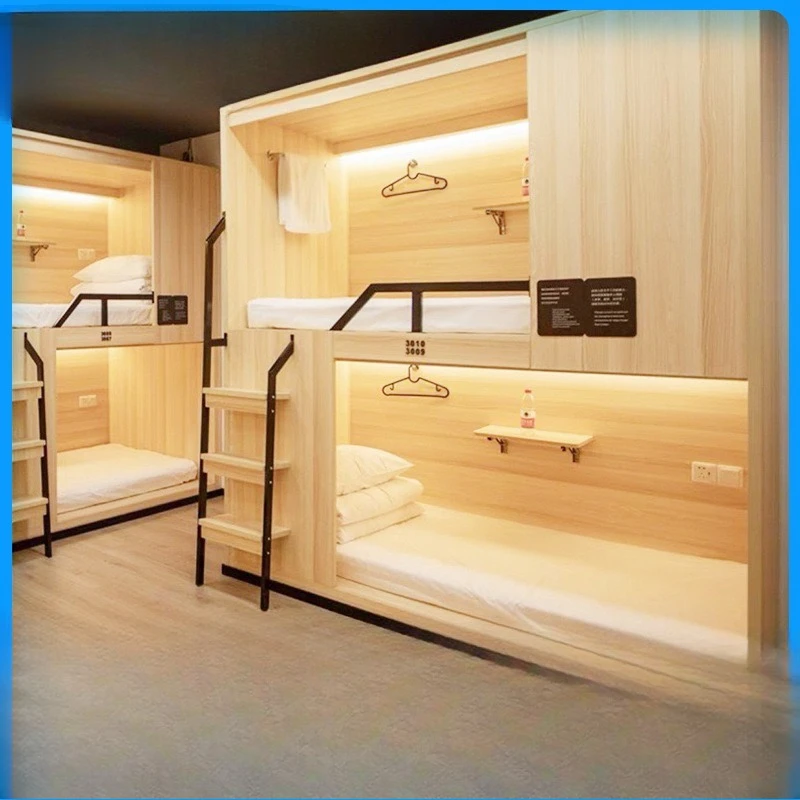 

Space capsule upper and lower beds Company staff dormitory University dormitory Solid wood all-inclusive