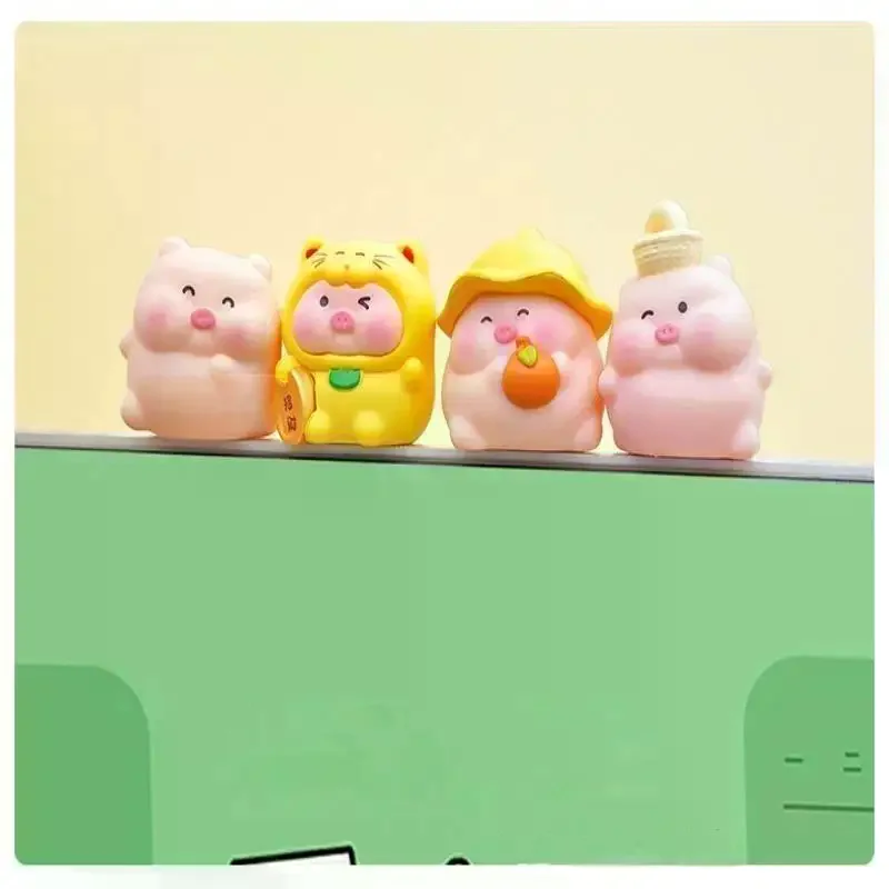 6 Pack Cute Mini Pig Resin Figurines Adorable Cartoon Design Perfect For Desk Home Office Decor Gift