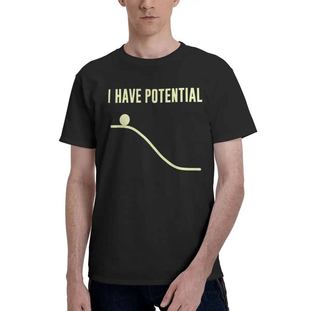 Men I Had Potential Vintage T Shirt Vintage Cotton Crewneck Shirt Men
