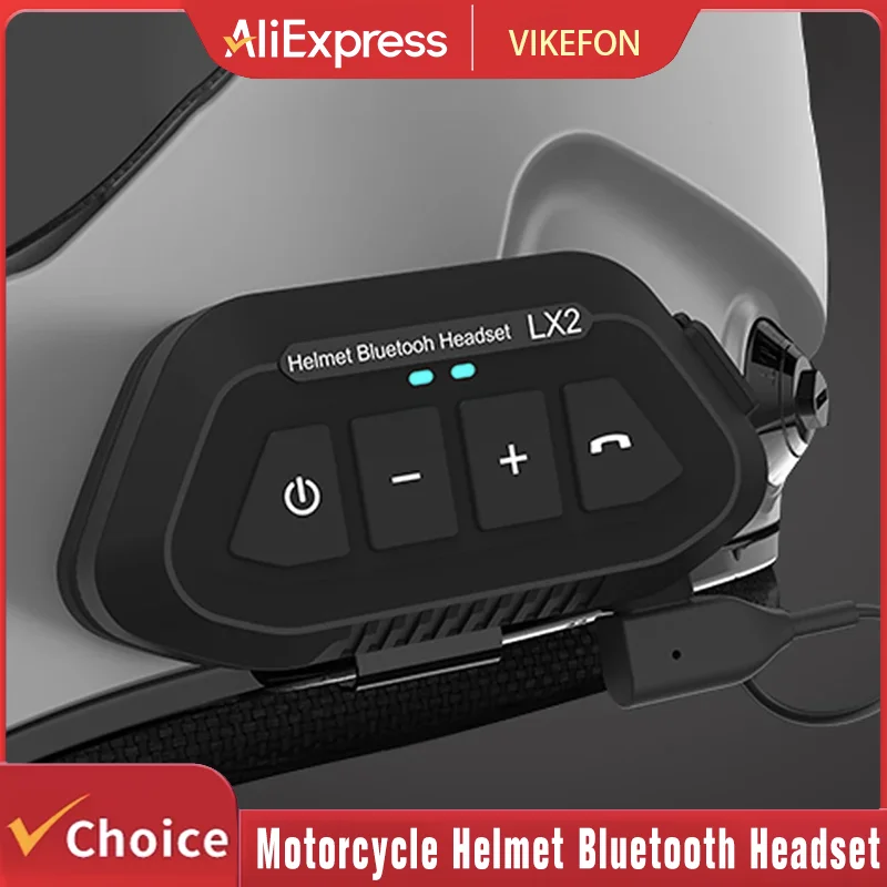 

1200mAh Motorcycle Helmet Bluetooth Headset Waterproof Voice Assistant Moto Earphone Motorbike Hands Free Wireless Headphone