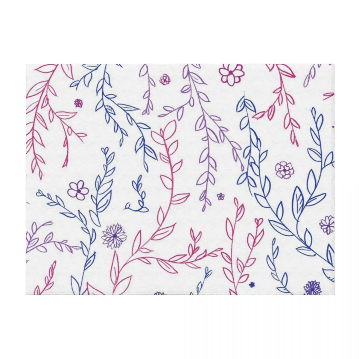 

Bi Vines and Flowers Throw Blanket Plush Soft Plush Plaid anime Shaggy Blankets