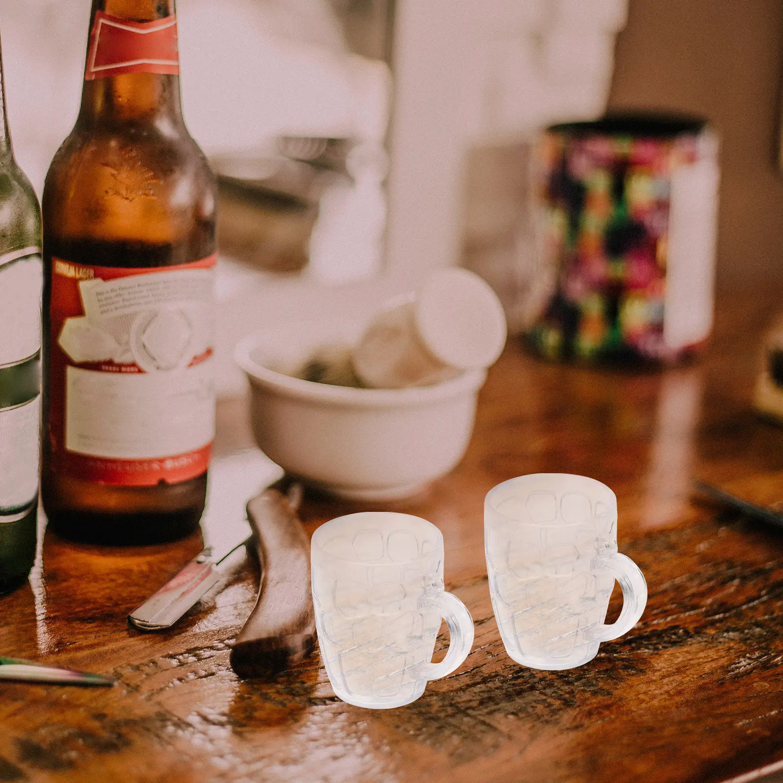 24Pcs Miniature Beer Mugs Realistic Mini House Micro Landscape Decor DIY Craft Photo Props Gifts