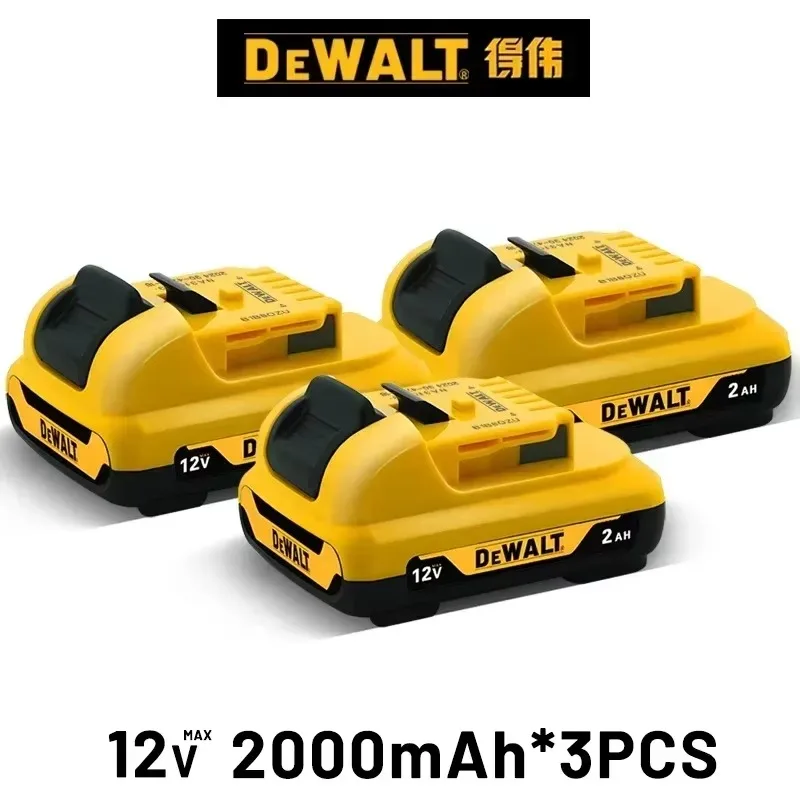 Batería de iones de litio DEWALT, batería dewalt de 12V, 2.0Ah, DCB123, DCB125, DCB124, DCB122, batería de herramienta eléctrica DCD710