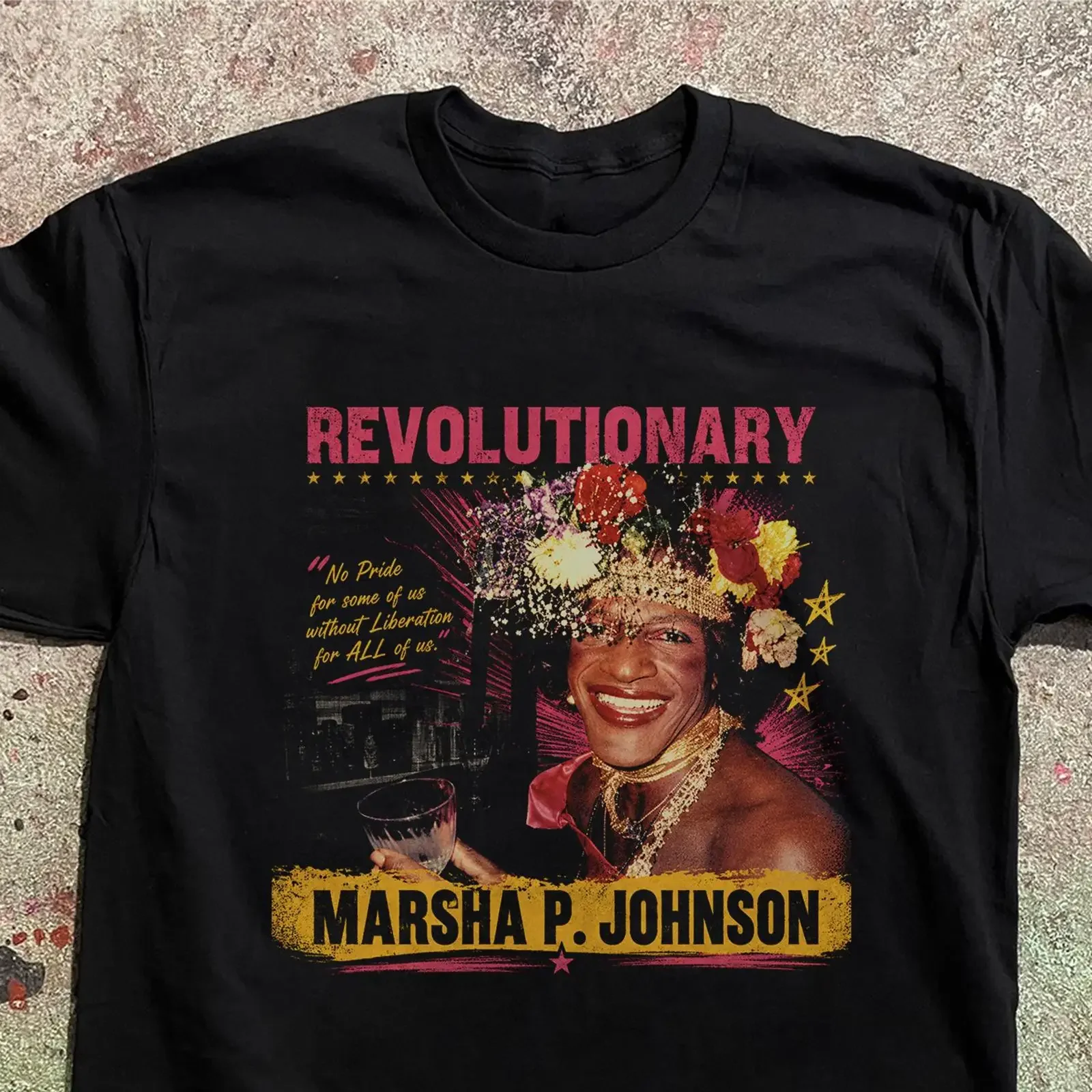 Marsha P Johnson T Shirt LGBTQ Revolutionary Pride Activist  vintage Washed Comfortable Stylish Casual Top For Everyday Wear