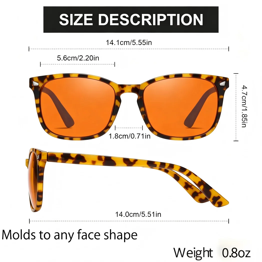 Sleep Glasses with Blue Green Light Blocking, Red Light Lens for Computer Gaming, Screen Fatigue & UV Protection S70 - view 6