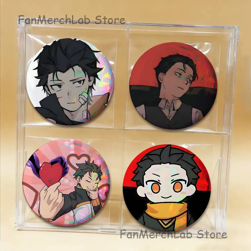 

R-Re0 Natsuki-S Subaru Anime Enamel Pin Badge Cartoon Round Brooch Accessories on Backpack Gifts