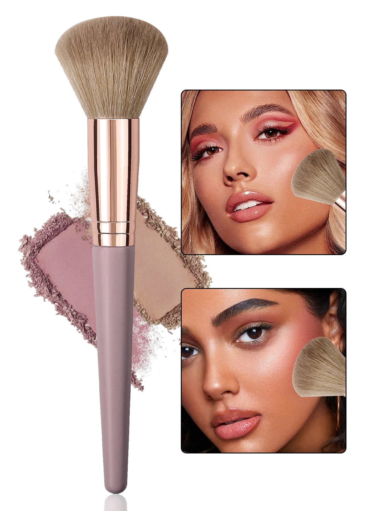 Pinceau de maquillage Super moelleux et doux, pinceau à poudre libre, pinceau compact à poudre, pinceau à miel, pinceau à blush, pinceau de réglage, 1 pièce