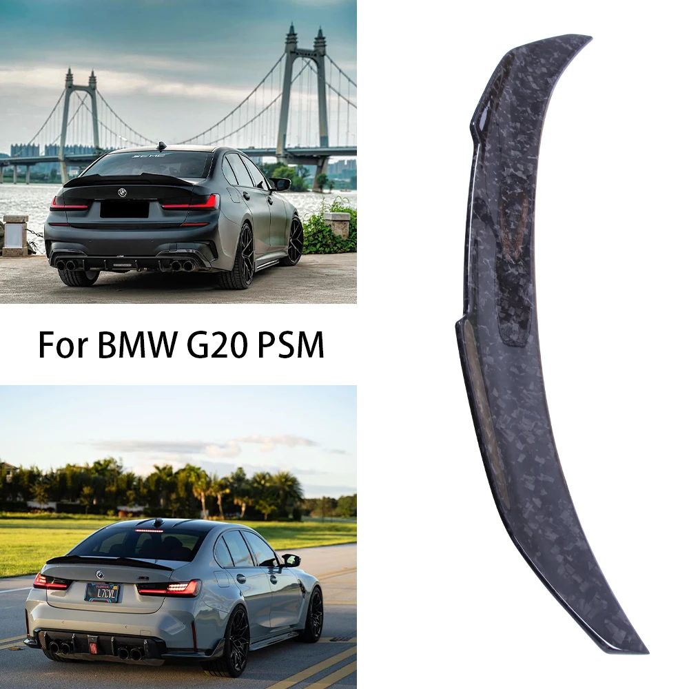 

For BMW 3 Series G20 G28&M3 G80 PSM Style Forged Carbon fiber Rear Spoiler Trunk wing 2018-2025