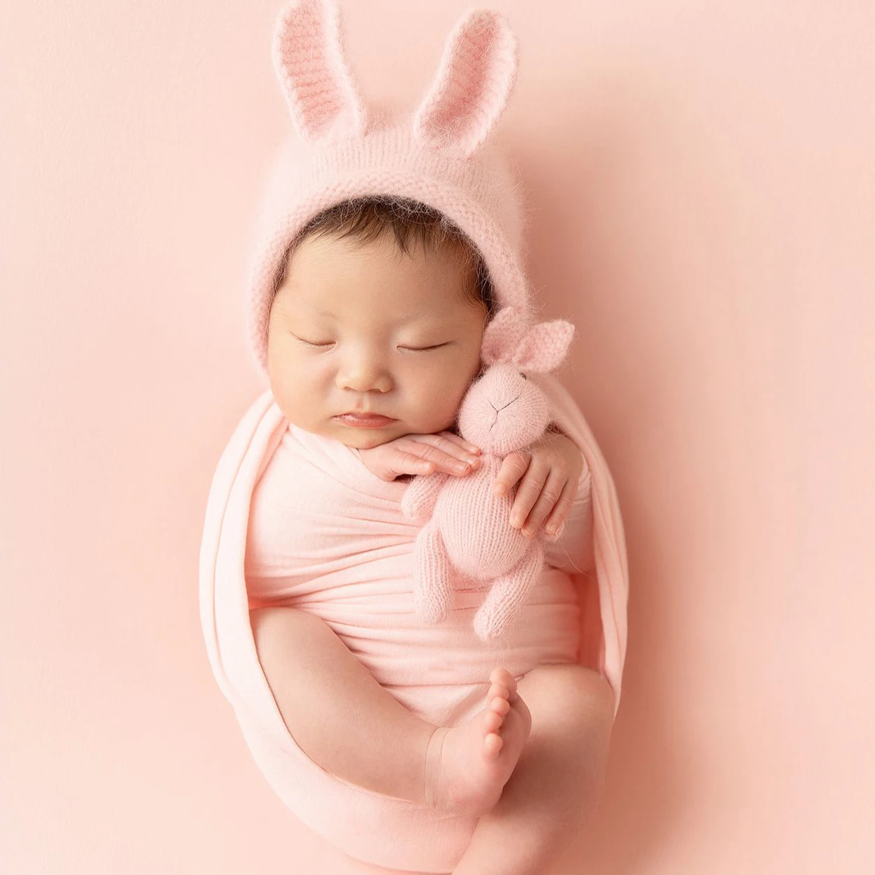 Mini Bunny Toys Newborn Photography Props Hand Knitted Rabbit Doll Fotografia Stuffed Animals Props Baby Photography Accessories