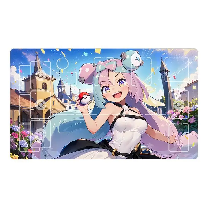 Cartoon Iono PTCG DIY Anime Game Battle card Rubber Card Pad Mouse Pad Keyboard Pad 600*350*2mm
