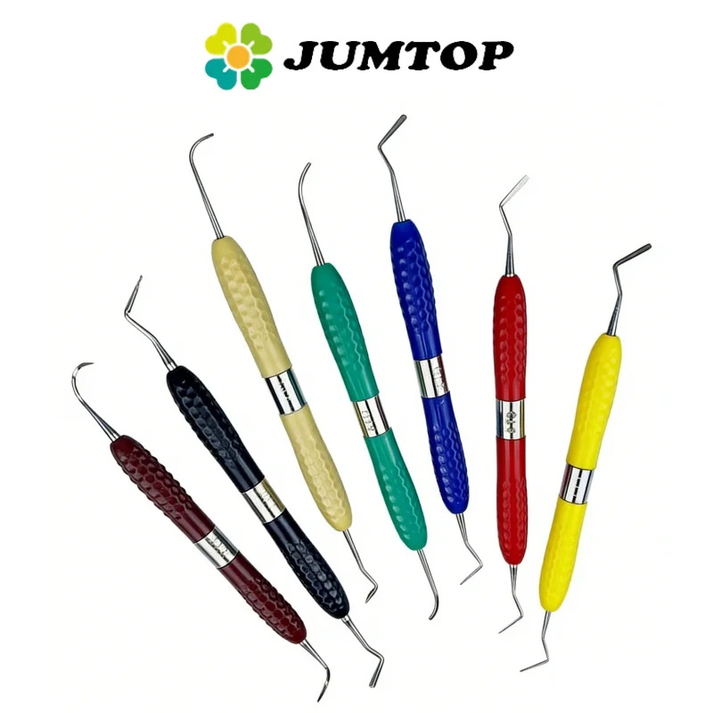 

JUMTOP 7Pcs Dental Composite Resin Filling Spatula, Titanium Plated Head Dentist Filling Repair Tool