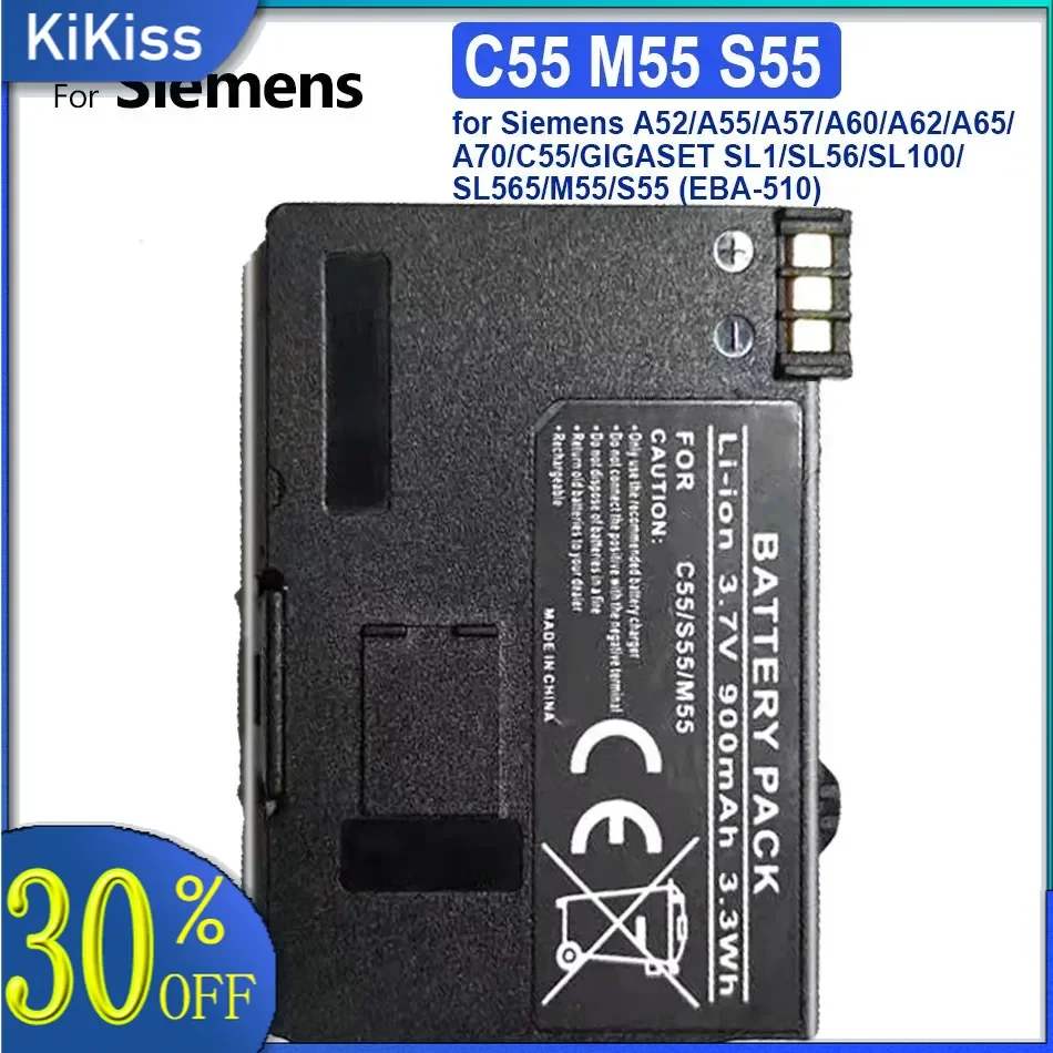 Phone Battery C55 M55 S55 900Mah For Siemens A52/A55/A57/A60/A62/A65/A70/C55/GIGASET SL1/SL56/SL100/SL565/M55/S55 (EBA-510)