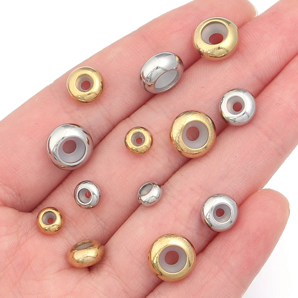 10 teile/los Edelstahl Stopper Crimp End Perlen Positionierung Ball Perlen Lose Spacer Perlen Für DIY Schmuck Machen Zubehör