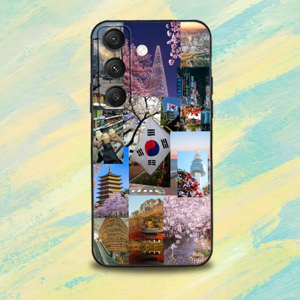SEOUL T-Travel Südkorea Handyhülle für Samsung S25, S24, S10, S22, S21, S20, S23, Ultra, Plus, Lite, FE, weiche Silikon-Schutzhülle