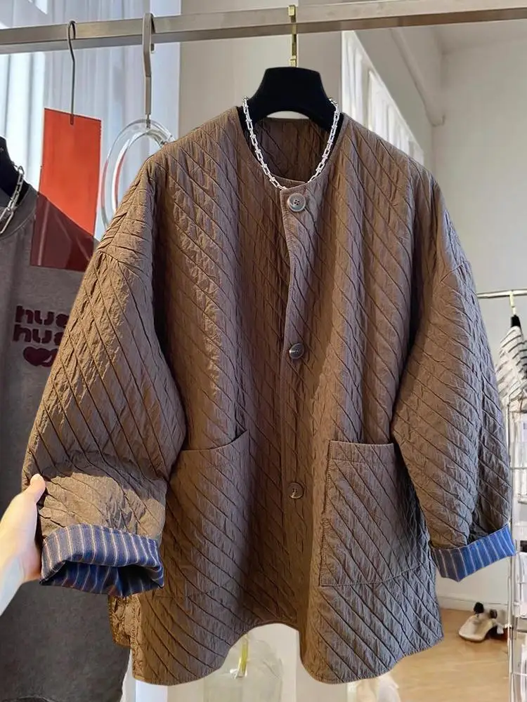 

SuperAen Women's Long-sleeved Coat for Women Autumn 2025 New Korean Style Solid Color Single-breasted Oversize Coats