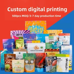 Low MOQ Digital Print Customized Halloween Candy Tea Food Packaging Bags With 7 Days Fast Lead Time
