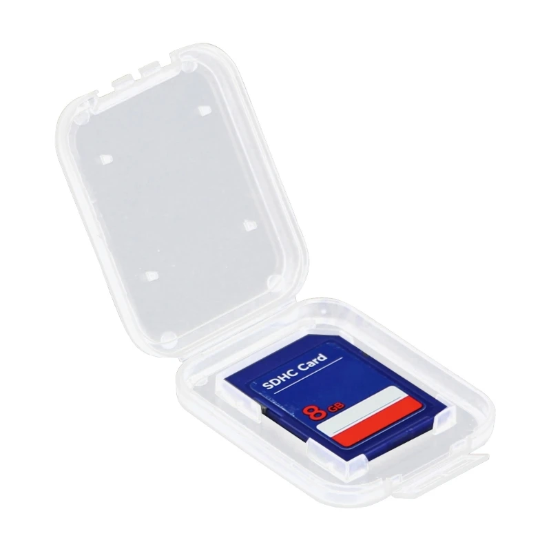 

652F Transparent SD SDHC Card Storage Box Storage Case Plastic Compact Flash Memory Card Protect Holder Box 10PCS