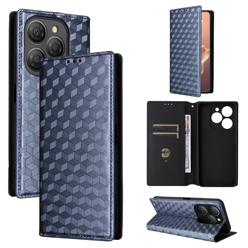 For Blackview Shark 9 stereoscopic lines flip wallet skin PU case purse for Blackview Shark9 Shark 9 Magnetic Phone Cover