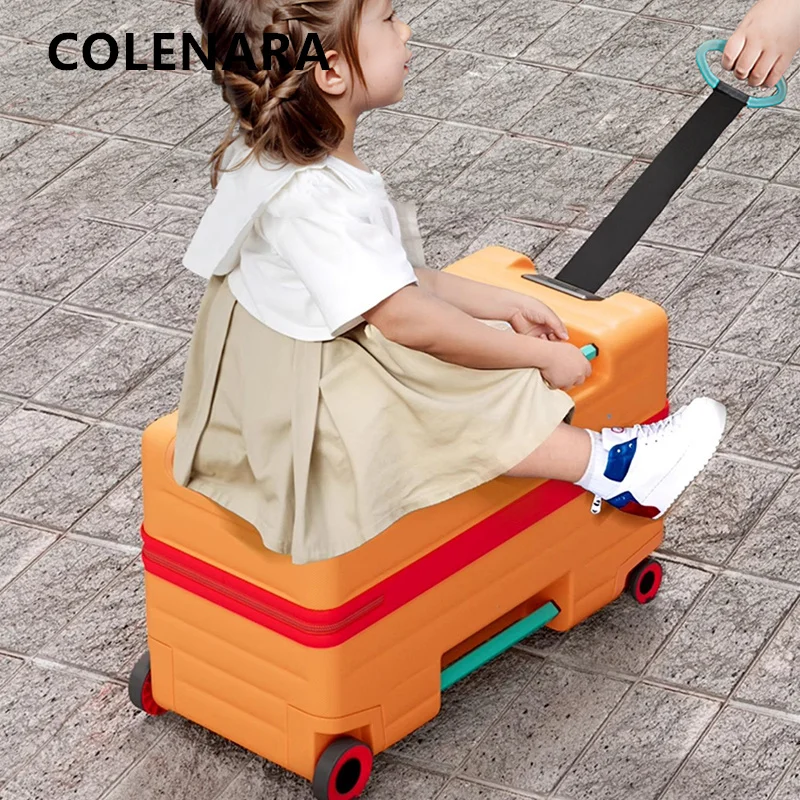 COLENARA New Suitcase 20 Inches Trolley Case Children Boarding Box ABS + PC Cart Type Travel Bag with Wheels Rolling Luggage
