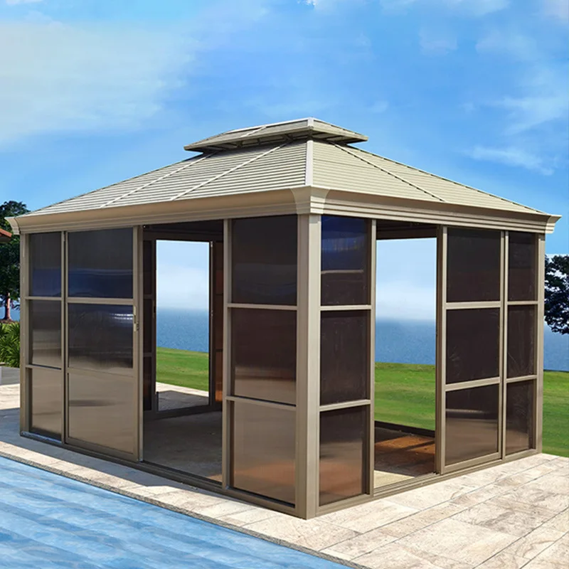 Outdoor aluminum pavilion, courtyard, awning, garden terrace villa, sun room, outdoor four corners leisure, Leidezu