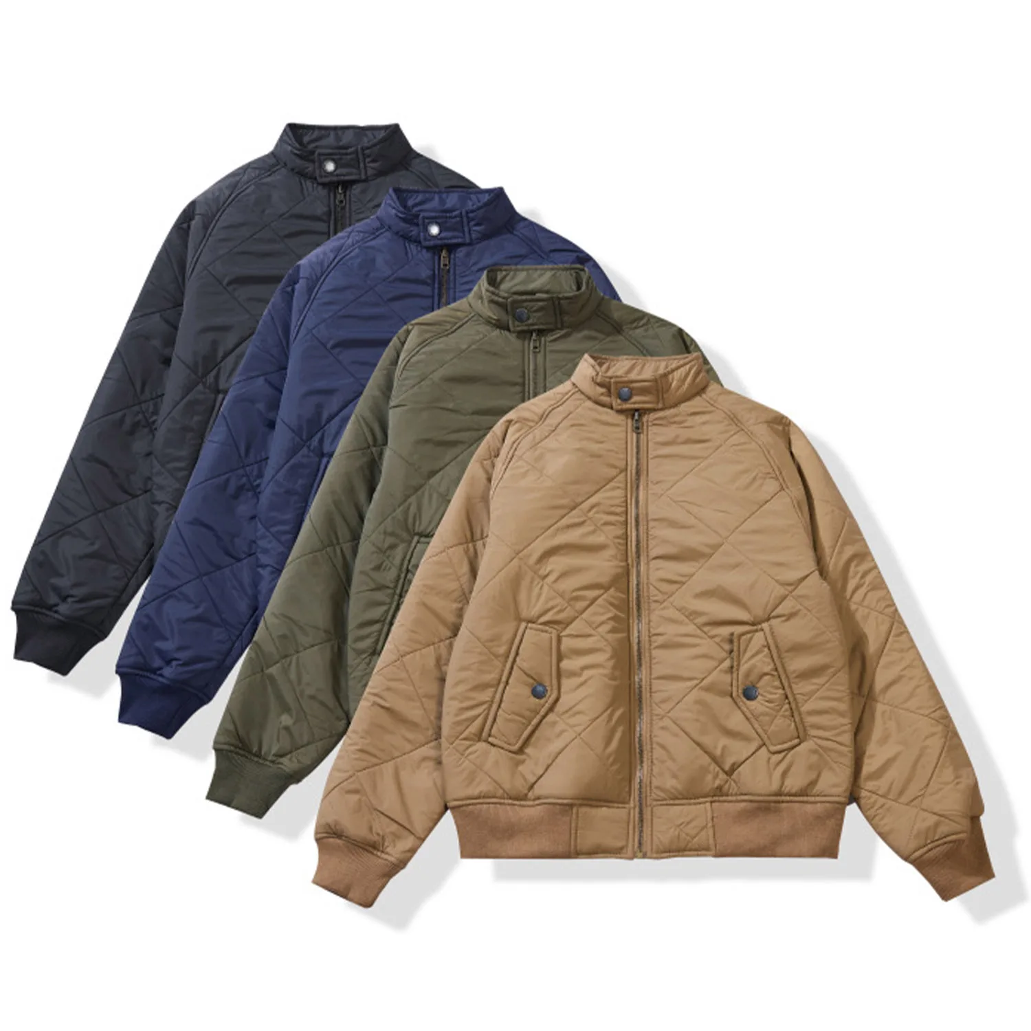 

Double-sided Diamond Stitched Jacket Stand Collar Cotton Coat Outdoor Cargo Workwear Hiking Climbing Windbreaker Walking