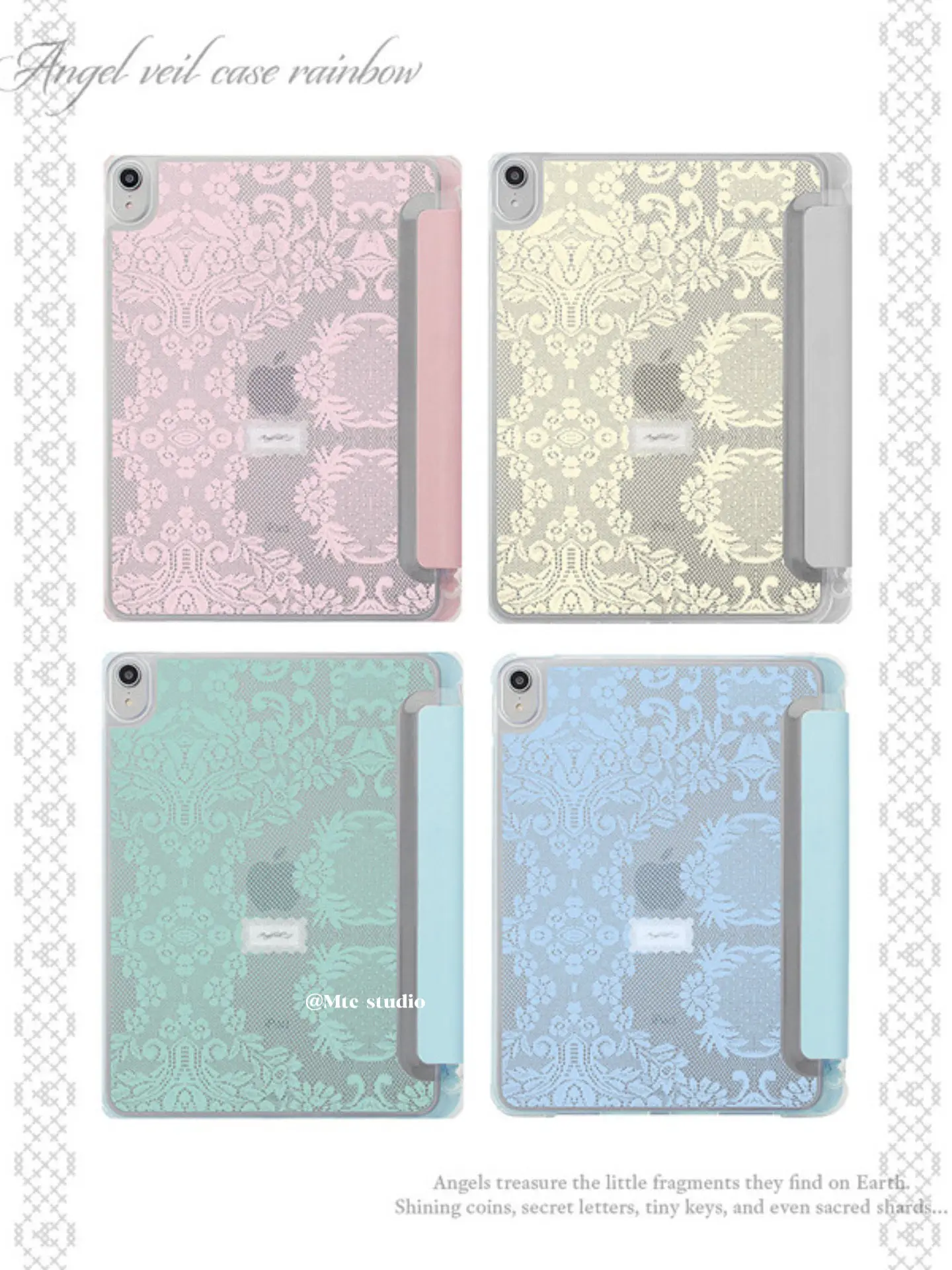 Korea ins Colorful Lace Sexy Tablet Case For iPad Pro 11 13 M2 M4 M3 10.2 5/6th 7/8/9/10/11th Mini 6 7 Air 3 4 5 6 Stand Cover