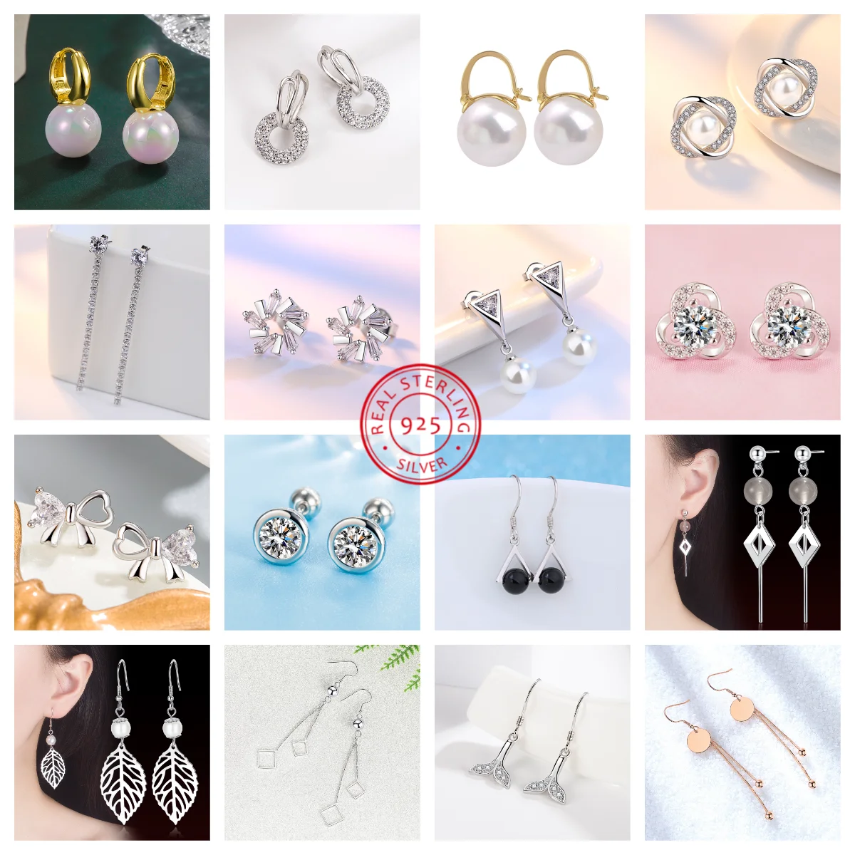 

НОВЫЕ женские роскошные круглые серьги-гвоздики из стерлингового серебра 925 пробы с кристаллами, винтажные свадебные украшения, серьги с белым камнем циркона