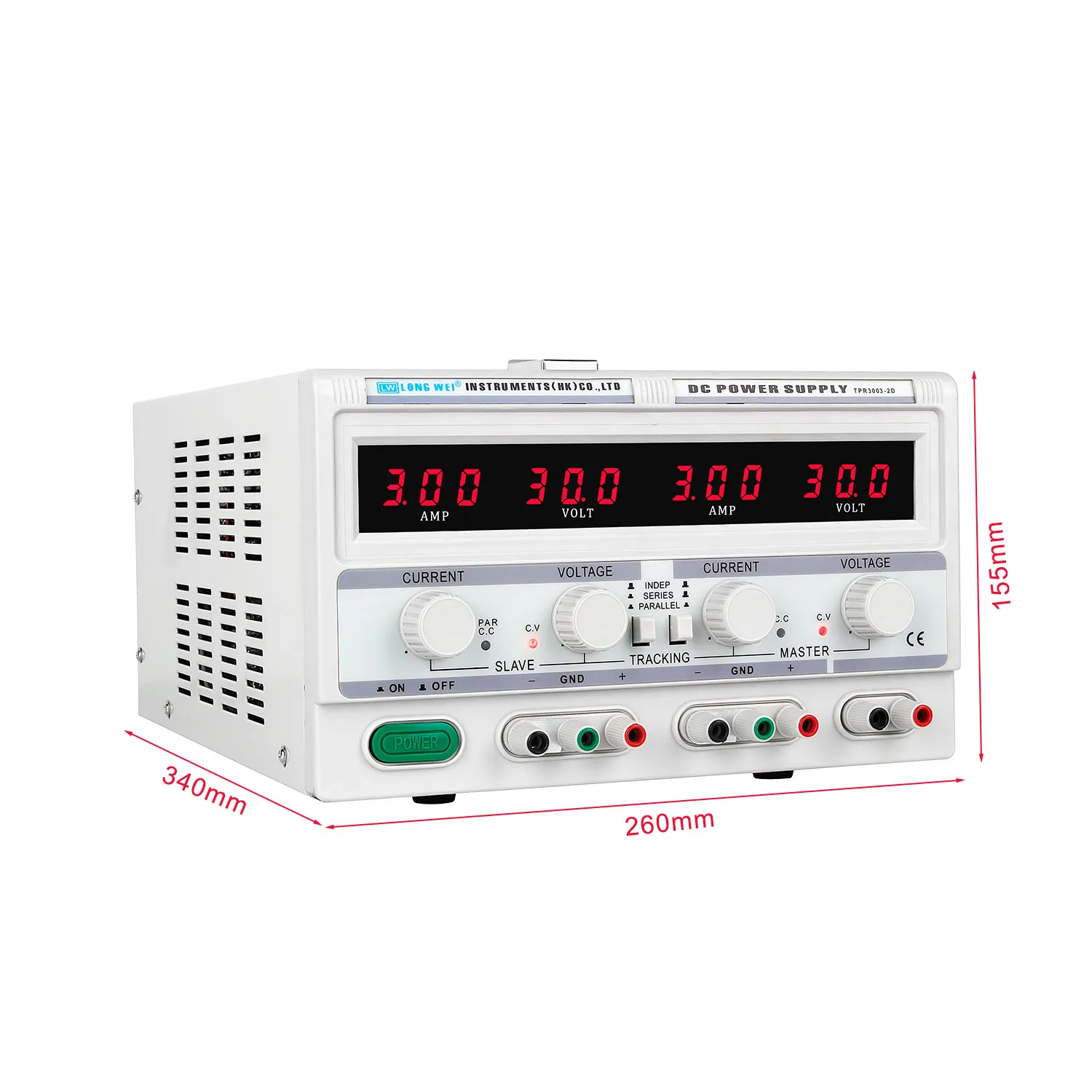 TPR-3003-2D 30V 3a Dual Channel Output Variabele Regelbare Gereguleerde Dc Voeding