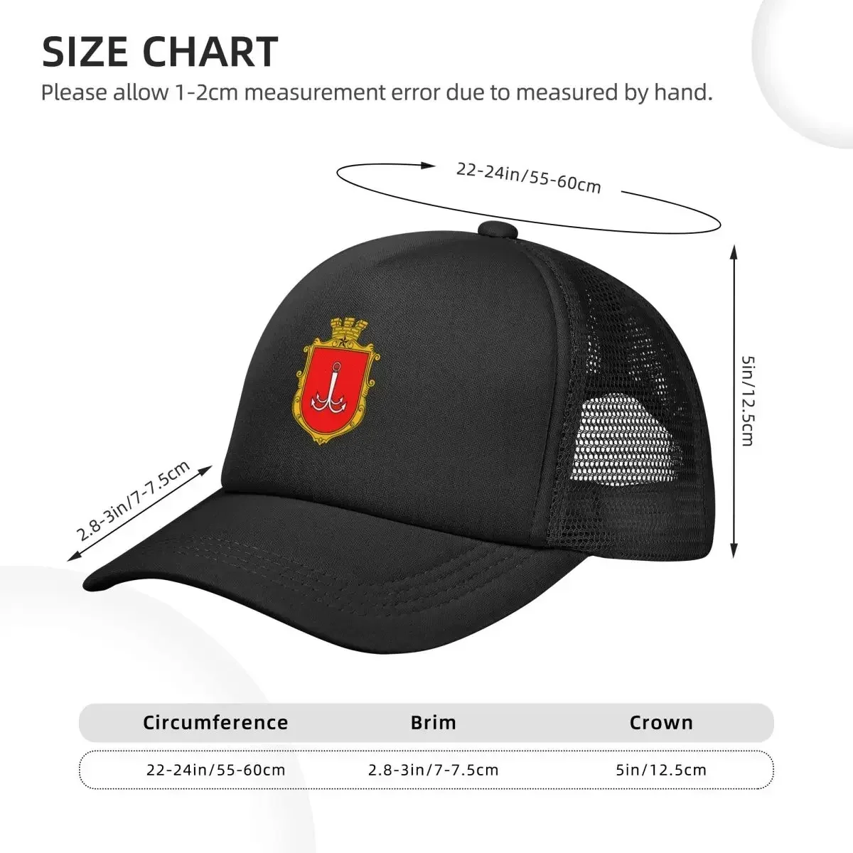 Coat Of Arms  Odessa, Ukraine Mesh Baseball Caps Snapback Fashion  Hats Breathable Casual Casquette Outdoor Unisex