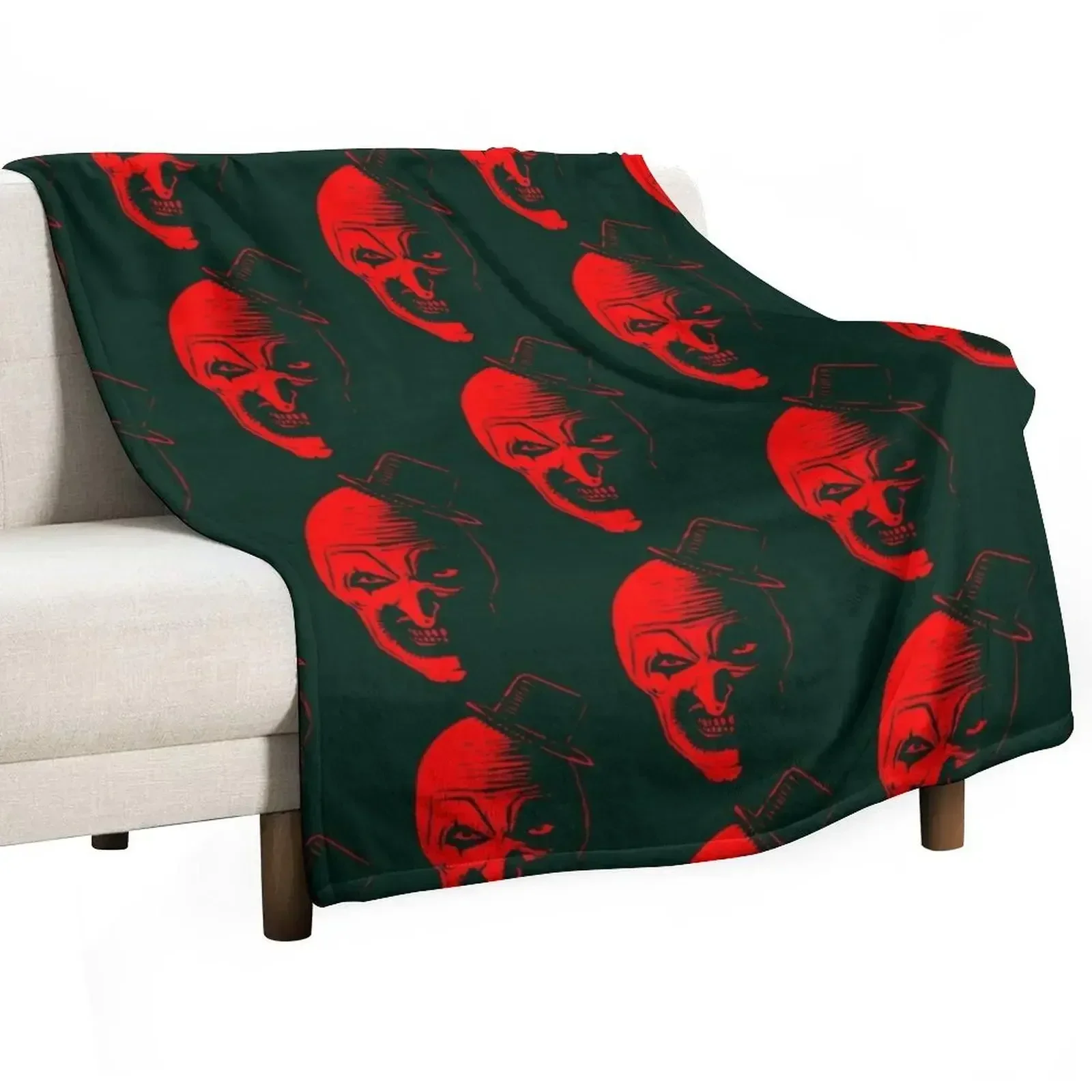 Art the Clown the creepy blood red Throw Blanket Ultra Soft Flannel Fleece Blanket for All Seasons
