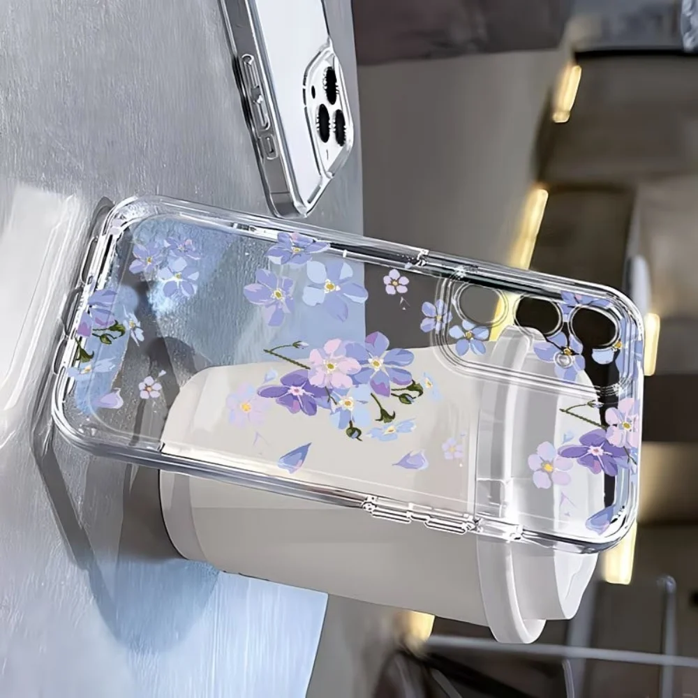 Watercolor Style Flower Clear Soft Anti-Fall Phone Case For Samsung Galaxy S26 S25 S24 S23 S22 S21 Ultra Plus FE 5G TPU Cover view 6