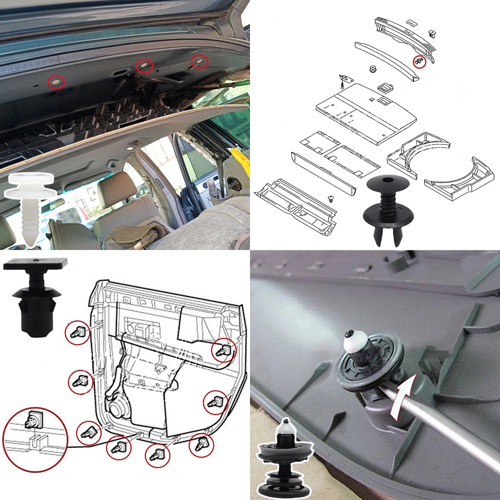 180Pcs Engine Under Shelf Undertray Wing Shields Retainer Fender Fastener Moulding Clips For VW Sharan SEAT Alhambra 2010 - 2020