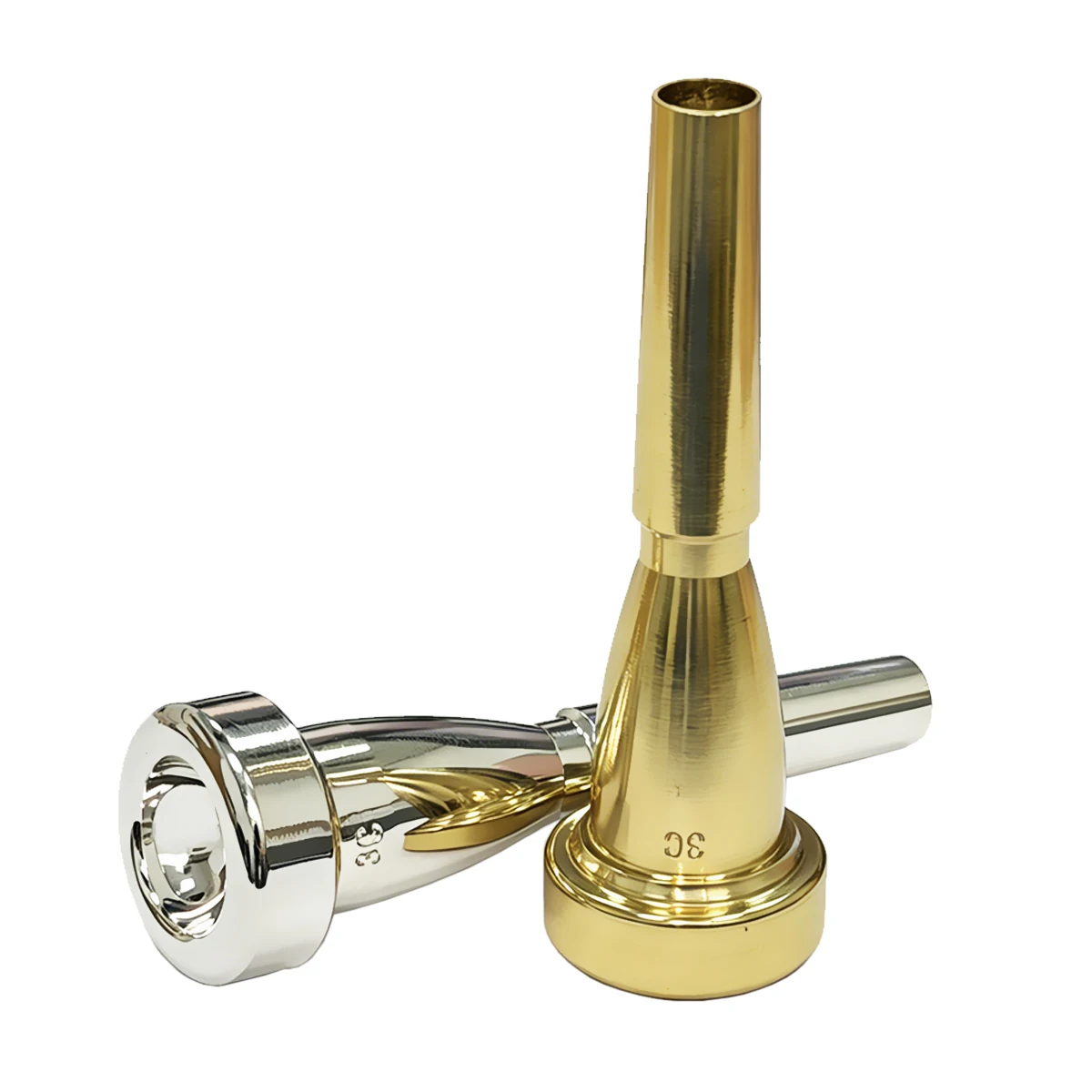 Miwayer Bullet Shape Trumpet Mouthpiece – 3C/5C/7C Available, Premium Brass, Gold or Silver Finish, 27mm Diameter, 110g